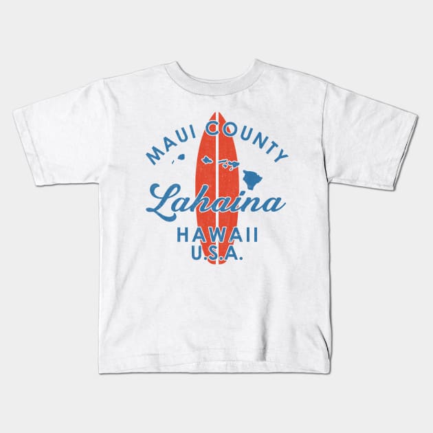 Maui Lahaina Hawaii Hawaiian Islands Vintage Kids T-Shirt by AnKa Art